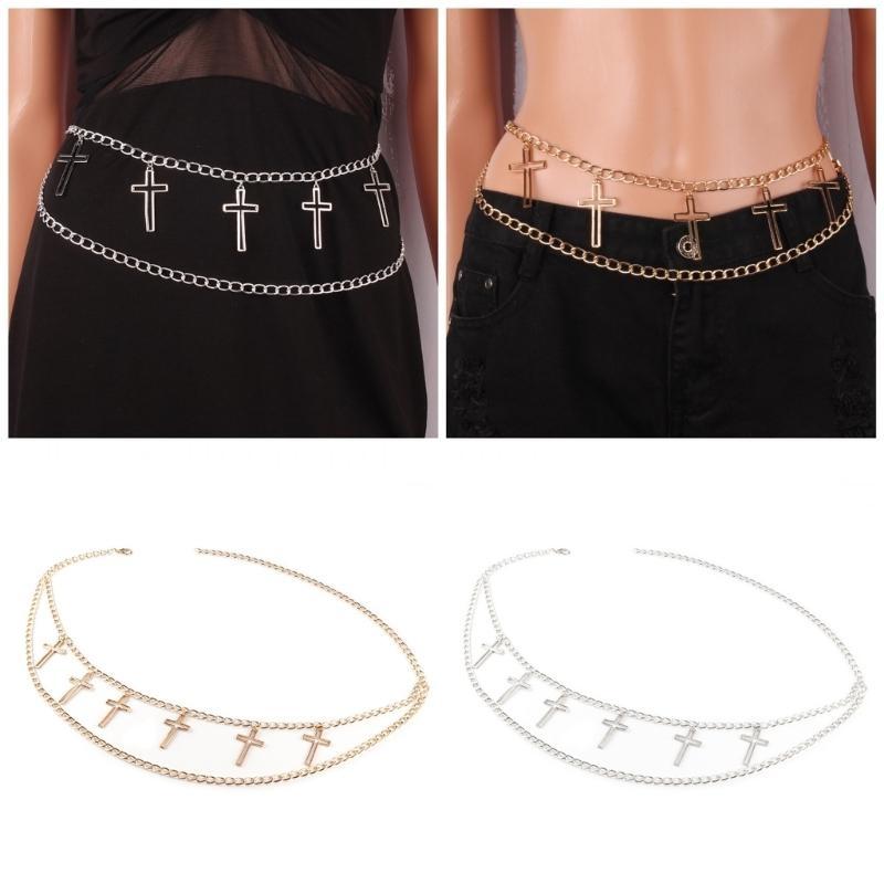 Women Formal Event Wear - 39BD Beliebte Kette Gürtel Metallic Gekreuzte