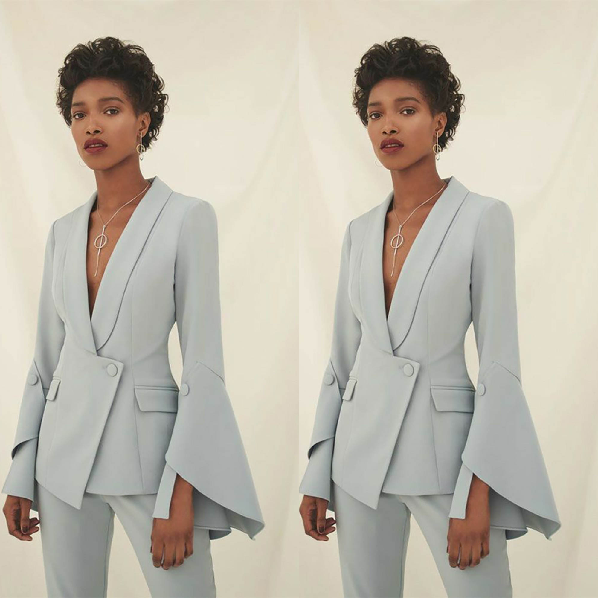 Unique Women'S Formal Wear - Einzigartige Designer-Hosenanzüge für Damen, ausgestellte Ärmel,