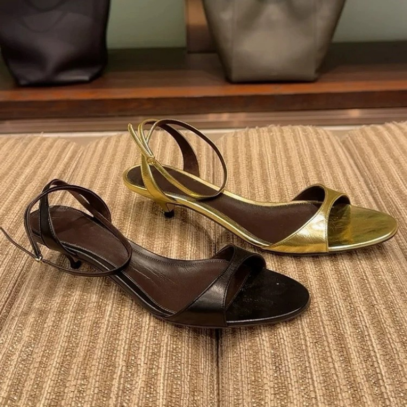 Kitten Heel Women - Modische Sexy Damen Echtleder-Sandalen mit Kitten-Heels