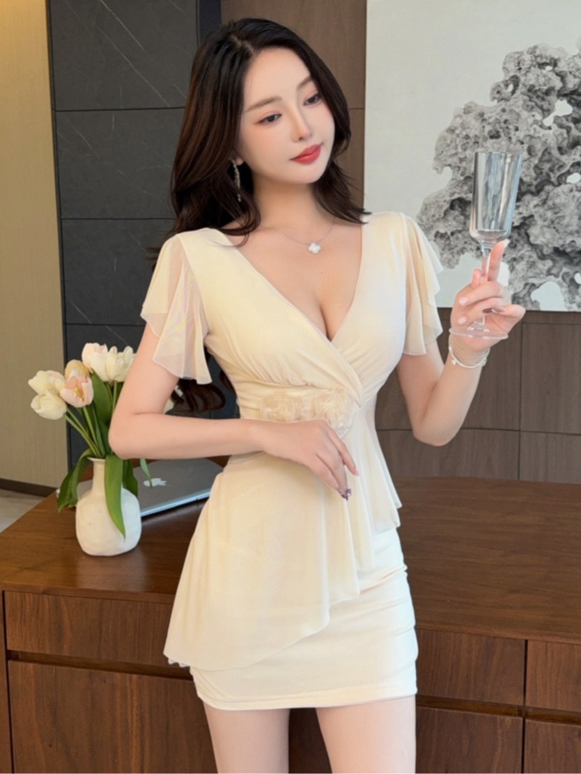 Sexy V-Ausschnitt, tief ausges – Wrap Dress Work Bewertung und Preis