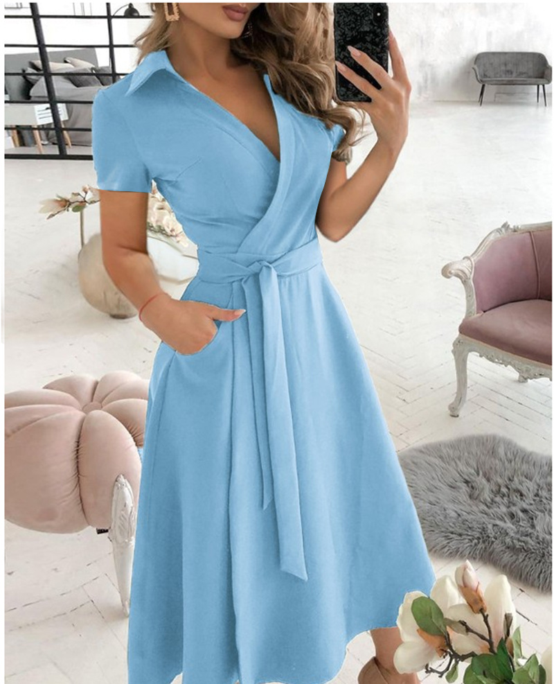 Damen-Wickelkleid mit kurzen Ä – Wrap Dress Work Bewertung und Preis