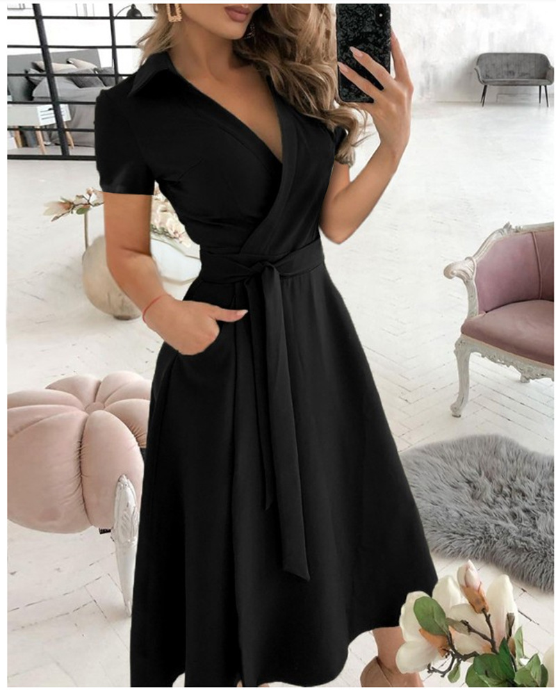 Damen-Wickelkleid mit kurzen Ä – Wrap Dress Work Bewertung und Preis