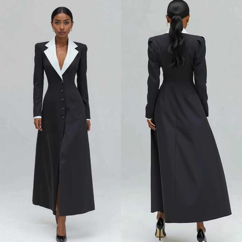 A-Linien Damen Langer Blazer,  – Women Formal Wear With Tie Bewertung und Preis