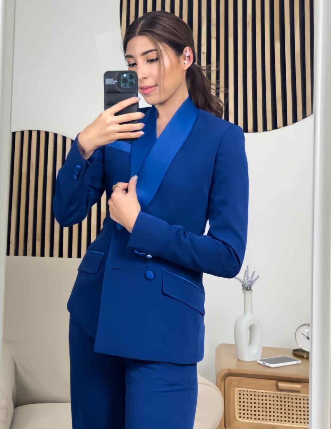 Königsblaue Damen-Jacken-Sets, – Women Formal Wear With Tie Bewertung und Preis