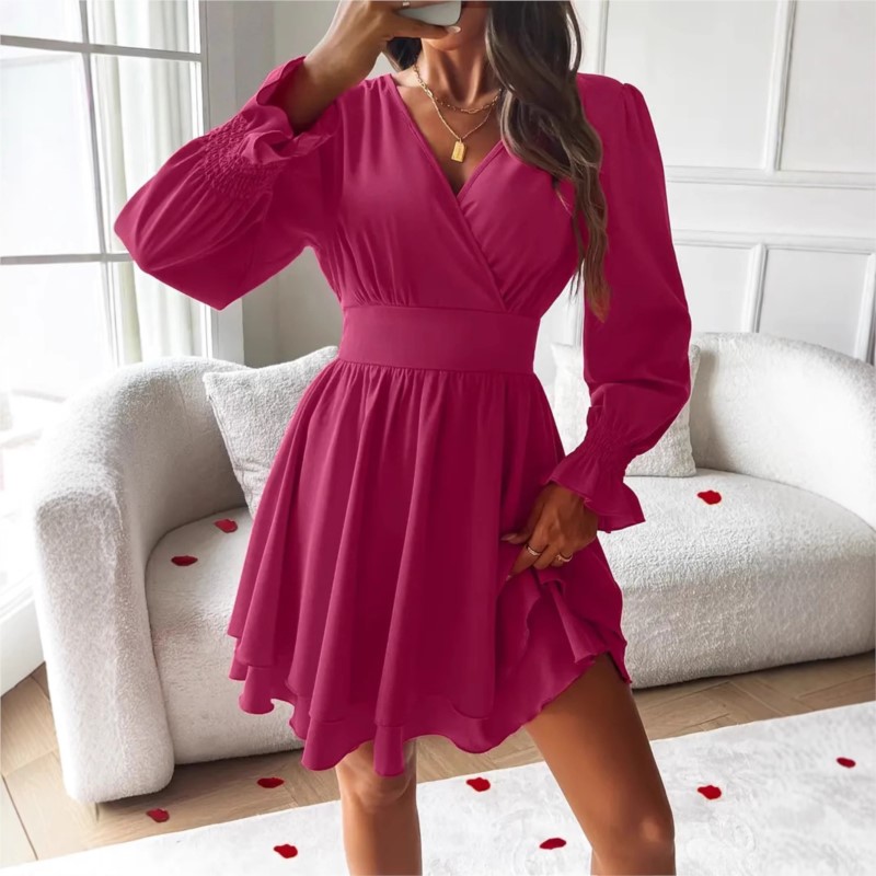 Kleider 2025, Frau Kleidung V- – Wrap Dress Work Bewertung und Preis