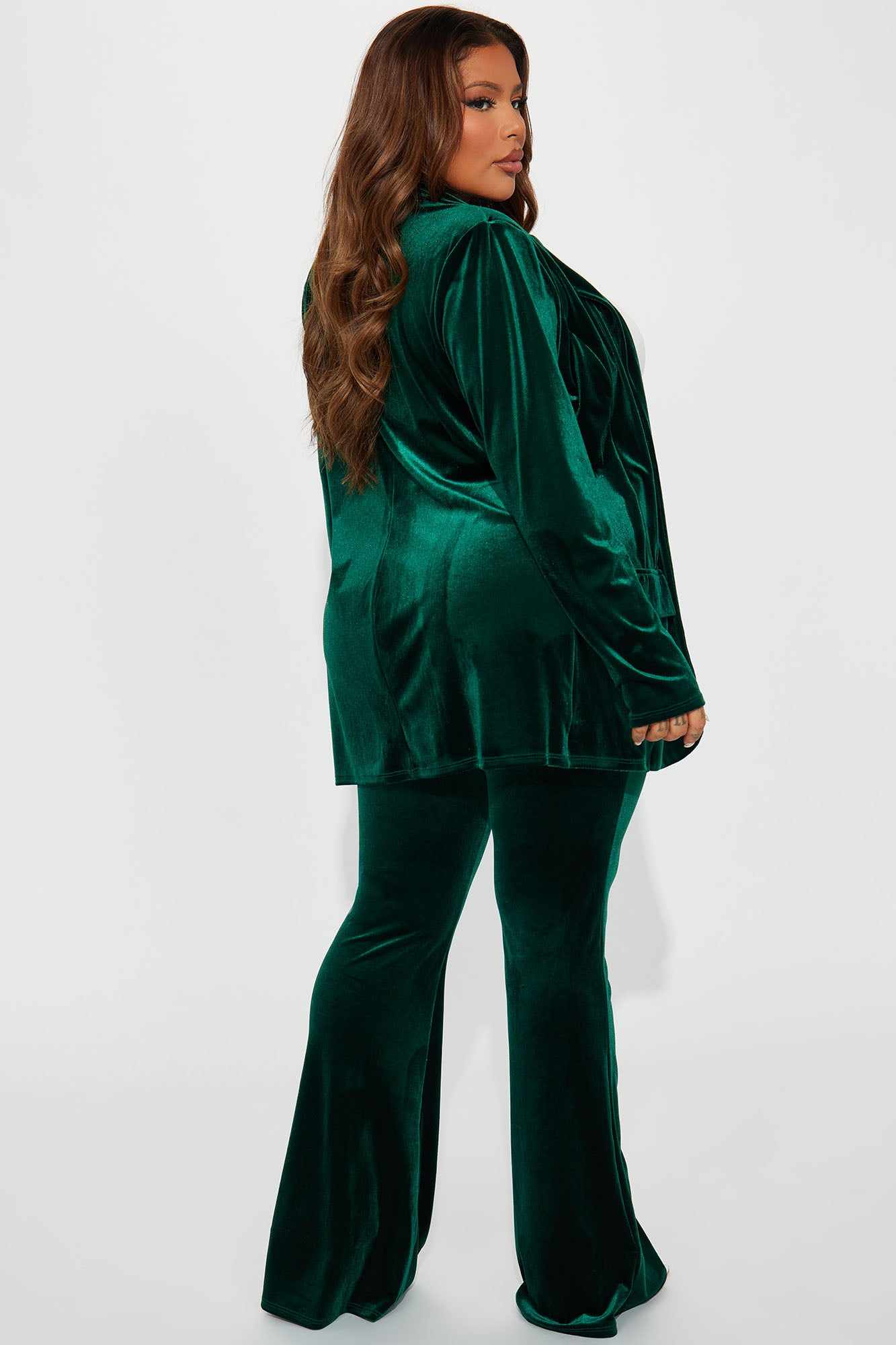 Grüne Samt-Hosenanzüge für Dam – Women Formal Wear With Tie Bewertung und Preis