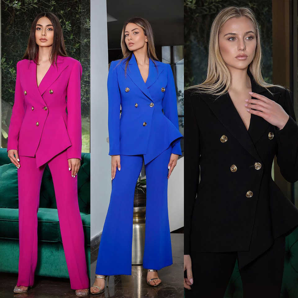 Candy Color Women Pants Suits  – Women Formal Wear With Tie Bewertung und Preis