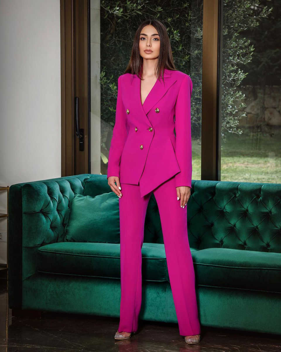 Candy Color Women Pants Suits  – Women Formal Wear With Tie Bewertung und Preis
