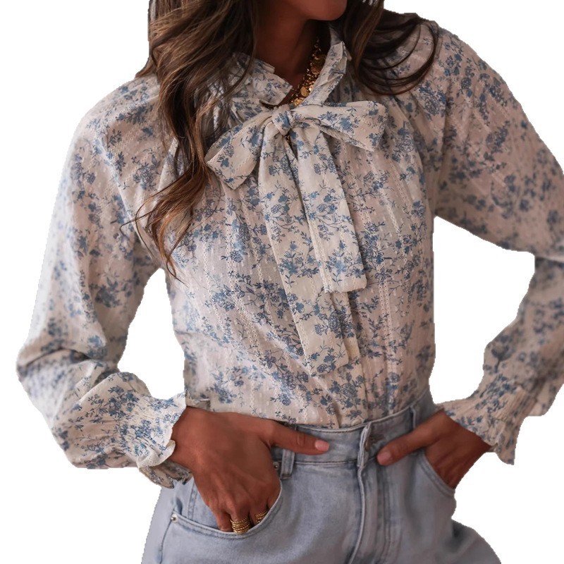 Damenmode Schleife Blumenmuste – Women Formal Wear With Tie Bewertung und Preis
