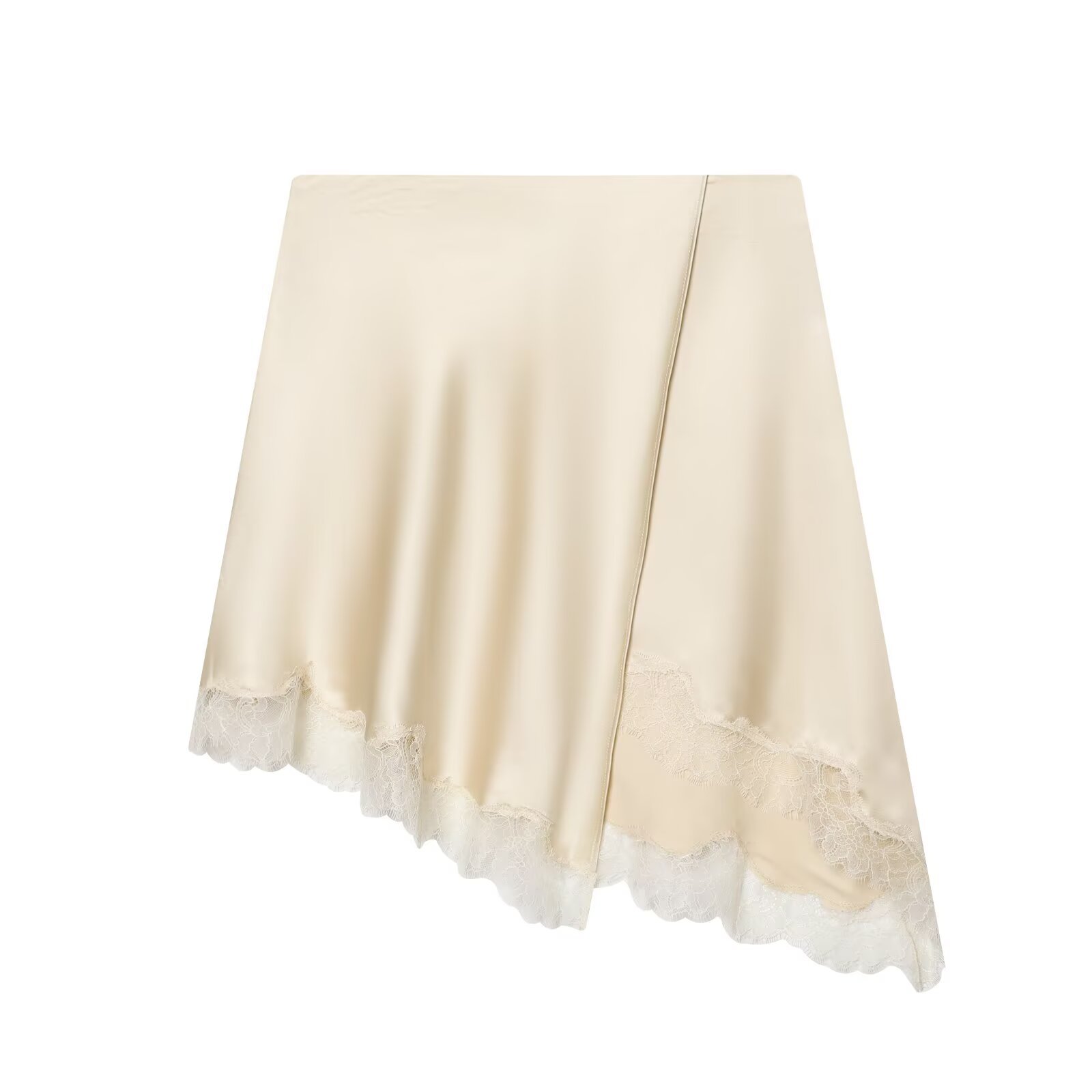 Eleganter Satinrock mit Spitze – Yellow Formal Wear Women Bewertung und Preis